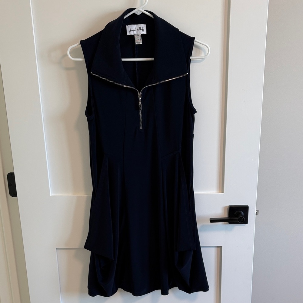 Joseph Ribkoff Navy Sleeveless Dress with Zipper